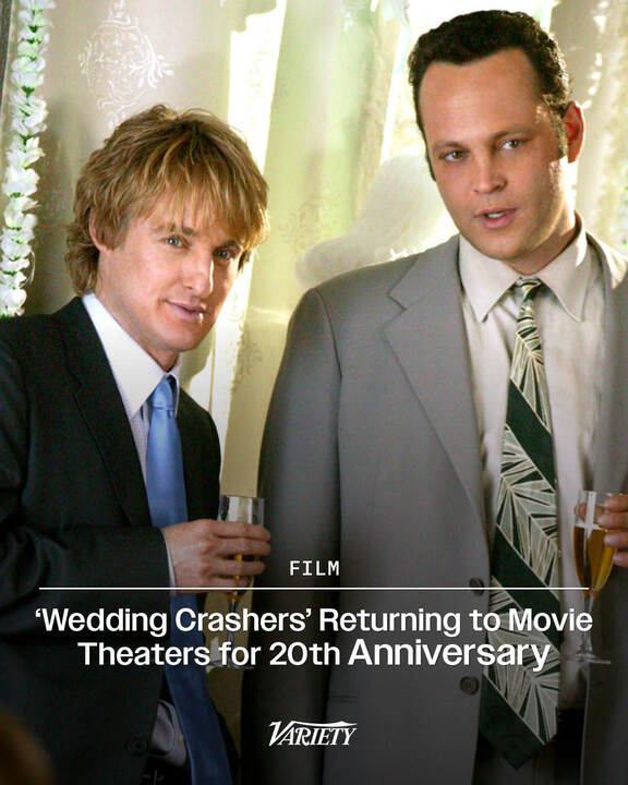 "Wedding Crashers" is returning to movie theaters for its 20th anniversary on Dec. 4 and 11.

The release includes 10 minutes of deleted scenes originally featured on the film's 2006 home entertainment edition but never shown in theaters. wp.me/pc8uak-1lGtSS