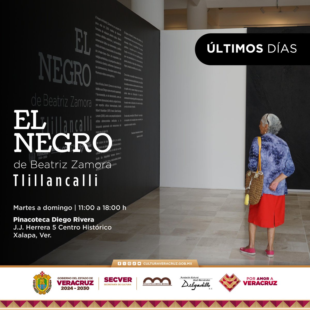 Te invitamos a visitar la exposición 𝑬𝒍 𝑵𝒆𝒈𝒓𝒐 𝒅𝒆 𝑩𝒆𝒂𝒕𝒓𝒊𝒛 𝒁𝒂𝒎𝒐𝒓𝒂. 𝑻𝒍𝒊𝒍𝒍𝒂𝒏𝒄𝒂𝒍𝒍𝒊, que se encuentra en su último fin de semana de exhibición.

🕑 11:00 a 18:00 horas
📍 J.J. Herrera 5 | Xalapa, Ver.