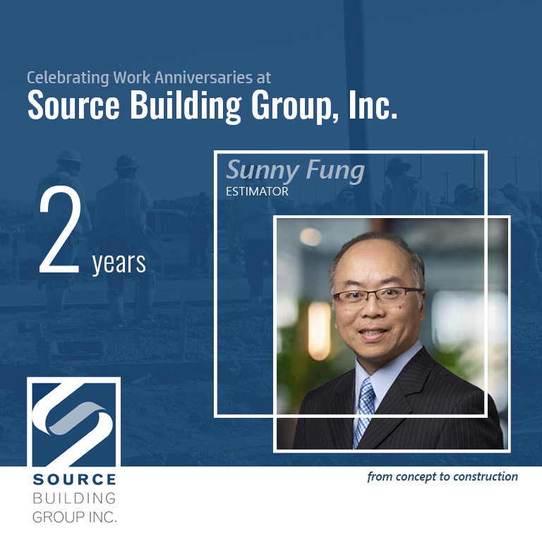 SourceBLDG's tweet image. Congratulations to Sunny Fung as he celebrates his 2nd year with Source Building Group, Inc. Thank you for your commitment to service excellence and your hard work and dedication you bring to each and every project!
#SBG #teamwork #greatemployees #workanniversary