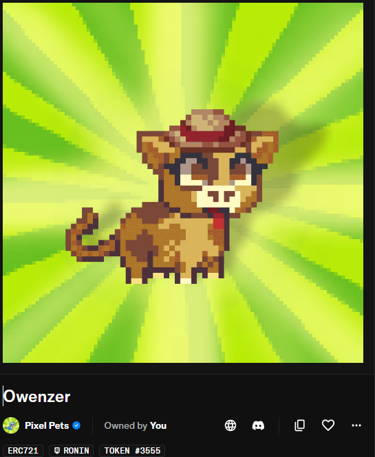 Just got my 100 speed  cow pet from SSOW Drip store! 🥳 

What are you waiting for? Come join us! 

There's more items in our Drip store like Ssow NFT, Nifty island pistols, Nifty island Iron Palm, Pixel pets and more!👀

Thanks again <a href="/AlphaDoc69/">Doc</a> <a href="/champlification/">Champ</a> <a href="/SSofWhales/">Secret Society of Whales 🐋</a>  🐳