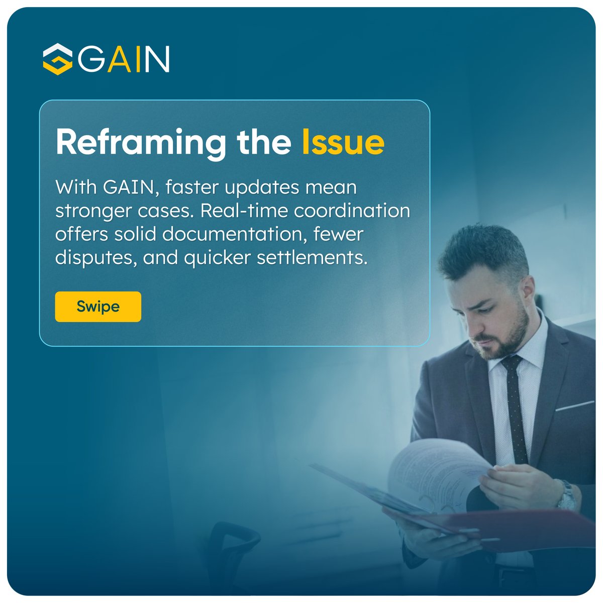 gainservicing's tweet photo. In personal injury cases, clear communication builds trust.
When providers &amp; attorneys stay connected, cases move faster, and outcomes improve.

Gain makes that connection seamless — ensuring every update is shared and every case moves forward with clarity. https://t.co/iQrOHtsbmD