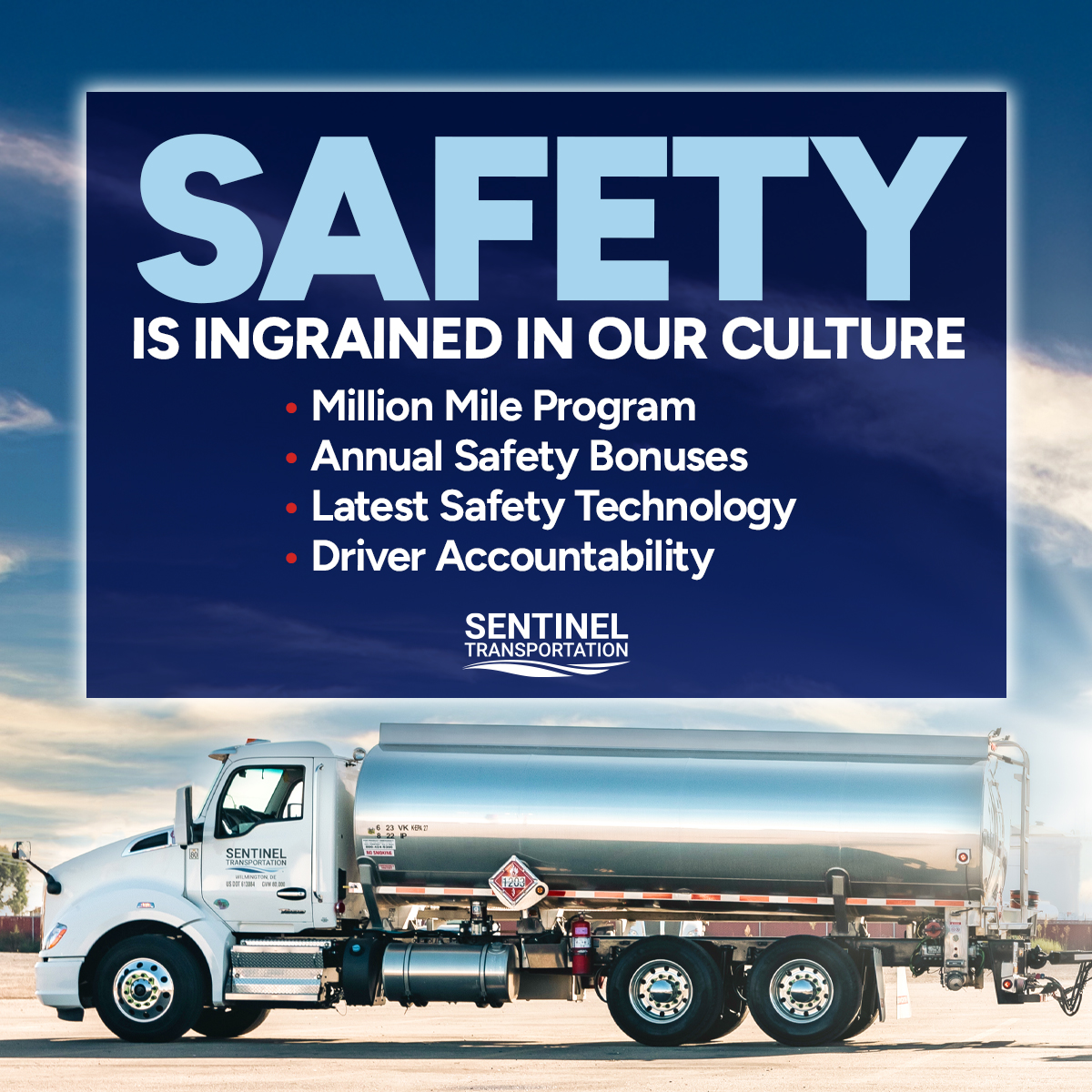 sentinel_trans's tweet image. Nothing is more important to us than safety.