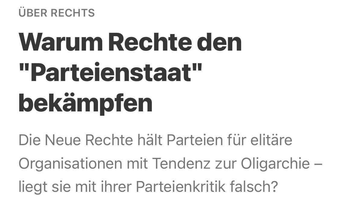 Sebastian Friedrich // sebfriedrich.bsky.social (@sebfriedrich) on Twitter photo In seinem ersten Solo-Text bei überrechts.de beschäftigt sich <a href="/nschniederjann/">Nils Schniederjann</a> mit der Parteienkritik der Rechten. 
Sie ist ein zentraler Grund, warum jemand wie Kubitschek immer wieder mit der AfD hadert.
open.substack.com/pub/ueberrecht… In seinem ersten Solo-Text bei überrechts.de beschäftigt sich <a href="/nschniederjann/">Nils Schniederjann</a> mit der Parteienkritik der Rechten. 
Sie ist ein zentraler Grund, warum jemand wie Kubitschek immer wieder mit der AfD hadert.
open.substack.com/pub/ueberrecht…