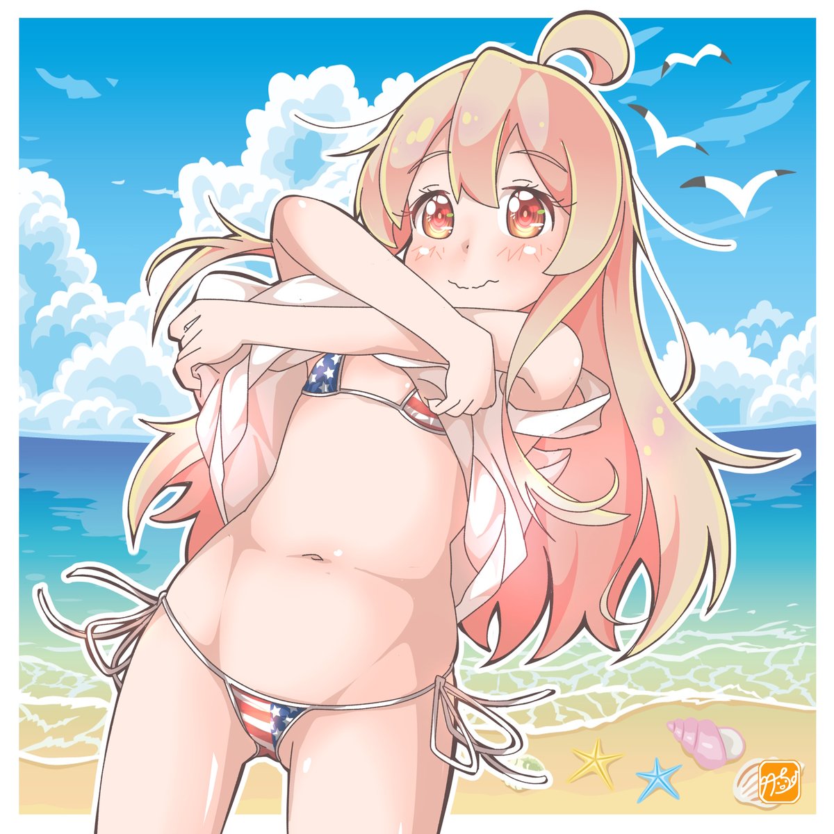 takecho1's tweet image. おはようございますでゲソ!('ω')ノ
アメリカンビキニを着て
恥ずかしがるまひろちゃんで、
ドキドキお目覚めっ💞
#おにまいお絵描き 
#おにまいは紳士淑女の嗜みだ 
#onimai 
#絵描きさんと繋がりたい 
x.com/takecho1/statu…
