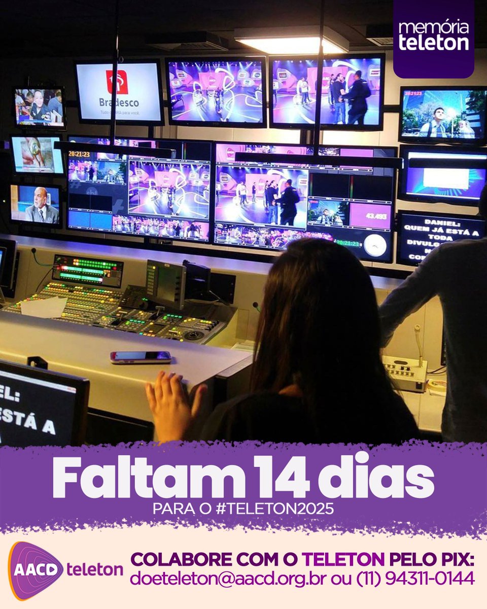 MemoriaTeleton's tweet image. Nos bastidores do SBT, duas horas antes do #Teleton2015: colaboradores e voluntários trabalham sem parar pra fazer a campanha acontecer. 💜 

Esse ano na parte digital, mais de 200 voluntários pela Blip ajudam a espalhar o bem durante os dois dias de campanha!

#Teleton2025