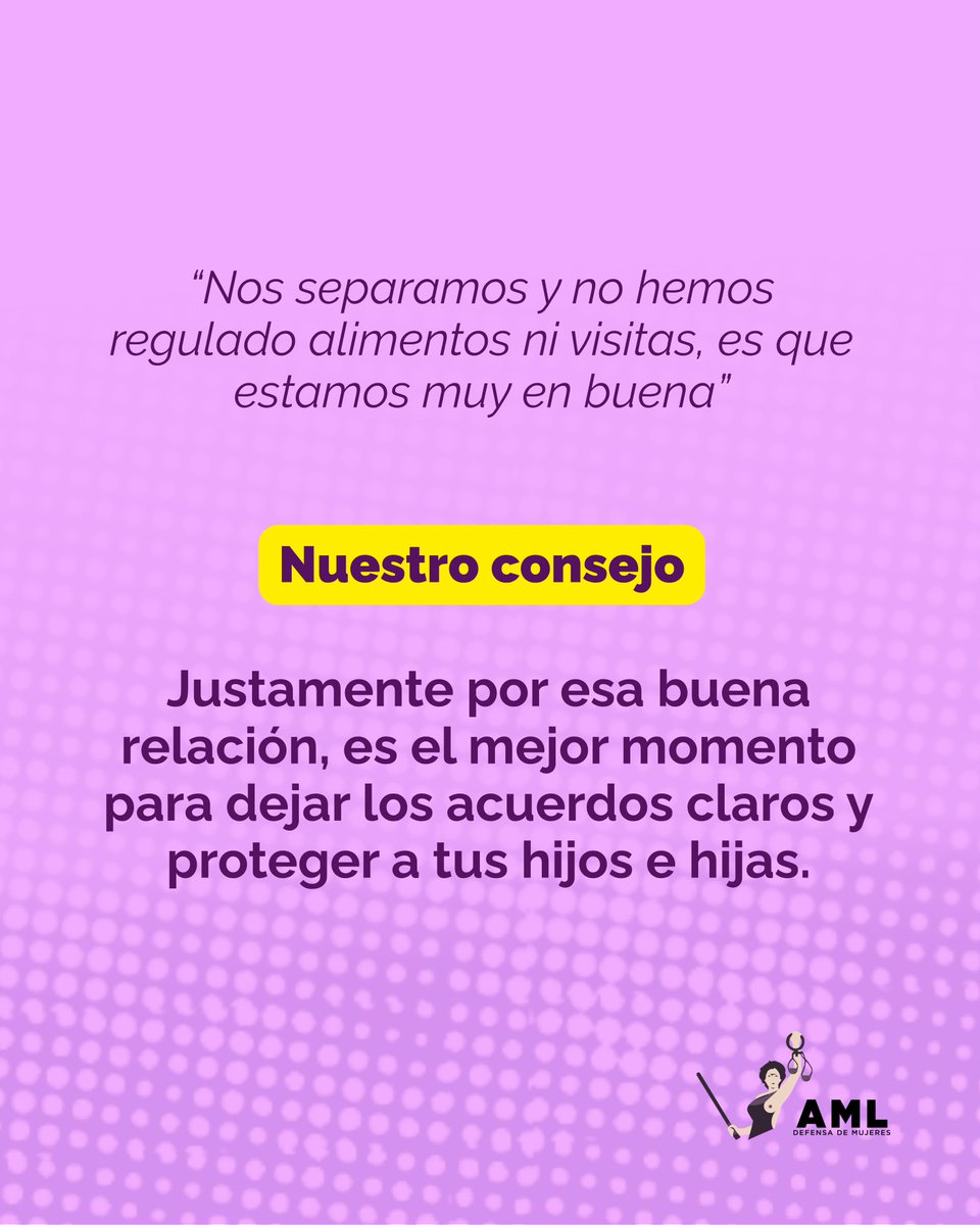 Estar “en buena” es una gran noticia, y también una oportunidad. Regular alimentos, cuidado personal y relación directa en este momento permite dejar todo claro, sin conflictos ni interpretaciones.

OJO: Los acuerdos formales no rompen la buena relación, la protegen.