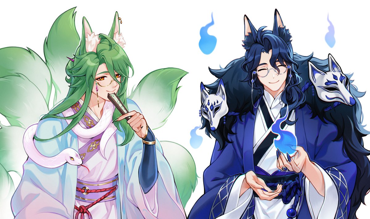 BaobeiBai's tweet image. какому кицунэ вы бы доверили свою душу? 🦊
#pantalone #baizhu