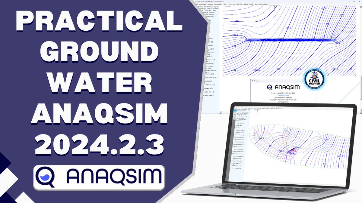 sscscv's tweet image. 💧 Practical Groundwater AnAqSim 2024.2.3

▶️ Install Guide: youtu.be/l2XkucM19X4

#AnAqSim #GroundwaterModeling #PracticalGroundwater #Hydrogeology #EnvironmentalEngineering #GroundwaterFlow #AquiferModeling #WaterResources #ContaminantTransport #HydrogeologicAnalysis
