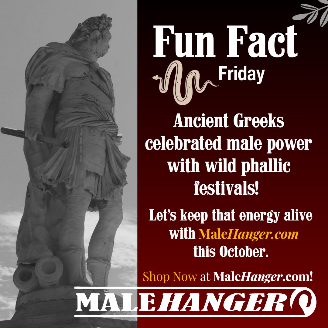 Ancient Greeks celebrated male power with wild phallic festivals! 
Let’s keep that energy alive with Malehanger.com this October. 
Share your thoughts on confidence! #PenisEnlargement #maleenhancement #SexualWellness #malehanger