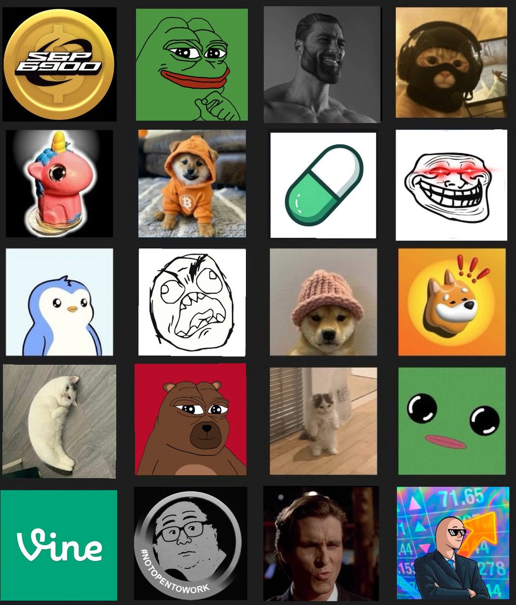 SWEATY333's tweet image. Top Memecoin Cults 2025 Edition ☜