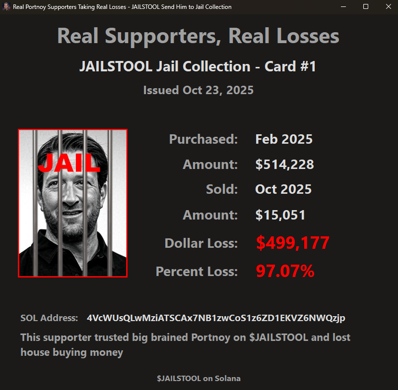JailStoolGrind's tweet image. #askdave 

Did you lose more money on Jailstool that you push so hard in Feb 2025 and abandoned shortly after than this follower of yours?