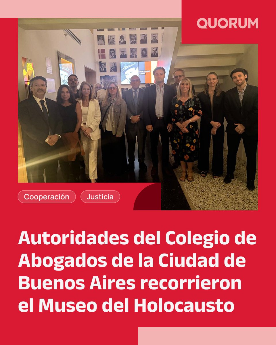 ⚖️Autoridades del Colegio de Abogados de la Ciudad de Buenos Aires recorrieron el Museo del Holocausto.

ℹ️Participaron de una visita guiada junto a la <a href="/abogadosjudios/">Asociación de Abogad@s judi@s de Argentina (AAJRA)</a>, en el marco del programa “Puentes Institucionales”.
 
revistaquorum.com.ar/2025/10/24/aut…
