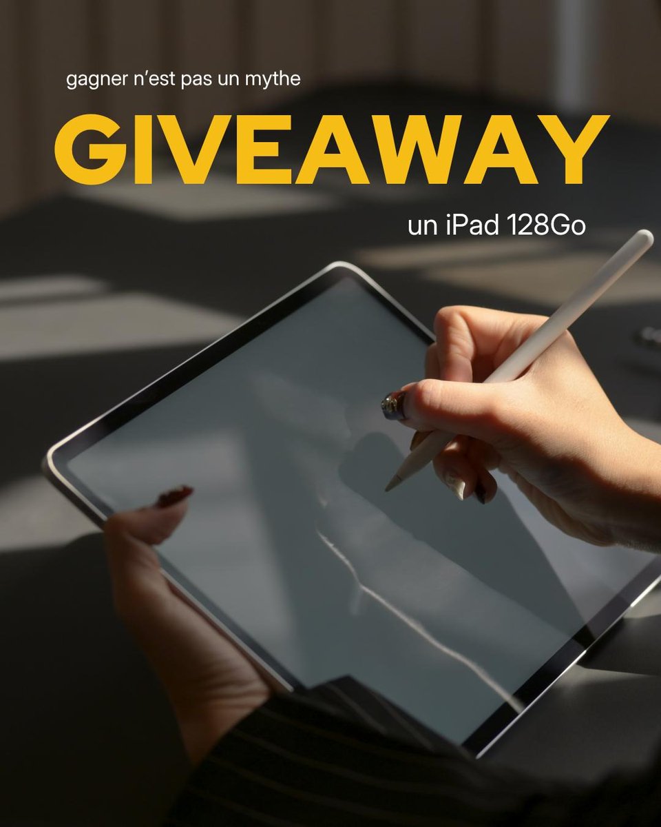 givn_io's tweet image. 🎁 GAGNER N’EST PAS UN MYTHE
Tu rêves d’un iPad 128Go ? Ce n’est pas qu’un rêve.
On t’en fait gagner un !

👉 Pour participer : givn.io/g/team_givn/gi…
📅 Tirage au sort le 28/11/2025
⏳ Il reste quelques jours, fonce avant que ce soit trop tard !

*photos non contractuelles*