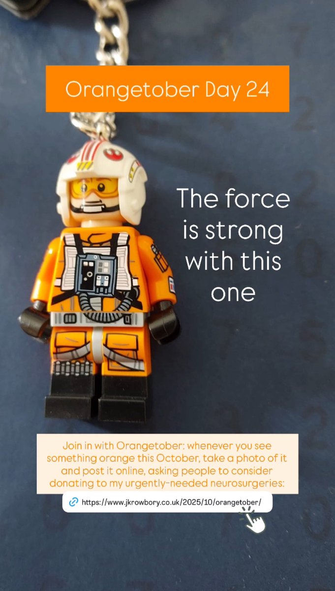 Orangetober Day 24: the Force is strong with this one. 

Join in with Orangetober: whenever you see something orange this October, take a photo of it and post it online, asking people to consider donating to my urgently-needed neurosurgeries:

jkrowbory.co.uk/2025/10/orange…

🧡🧡🧡