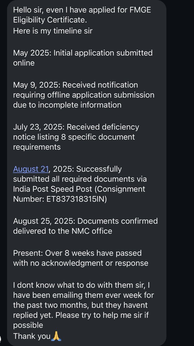official_afa_'s tweet image. .@NMC_BHARAT Is there any scam going on regarding the issuance of eligibility certificates?
Thousands of FMGs are complaining about their pending certificates. Every time they submit documents, you raise deficiencies for other unrelated ones. Many students are forced to reapply…