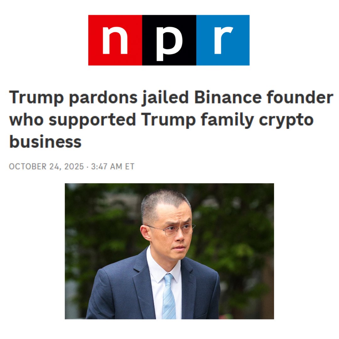 The President just pardoned a convicted money launderer—Changpeng Zhao—who  spent months pumping up the Trump family crypto business. Stinks like  corruption to me. https://t.co/zzx5BI06bv