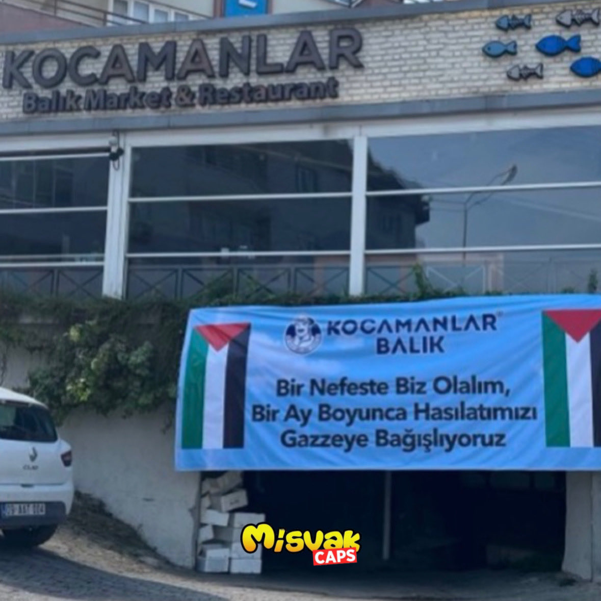 Misvak Caps (@misvakcaps) on Twitter photo Bursa’da 5 şubesi bulunan bir balıkçı, tüm şubelerinin bir aylık cirosunu Gazze’ye bağışlayacağını duyurdu. Bursa’da 5 şubesi bulunan bir balıkçı, tüm şubelerinin bir aylık cirosunu Gazze’ye bağışlayacağını duyurdu.