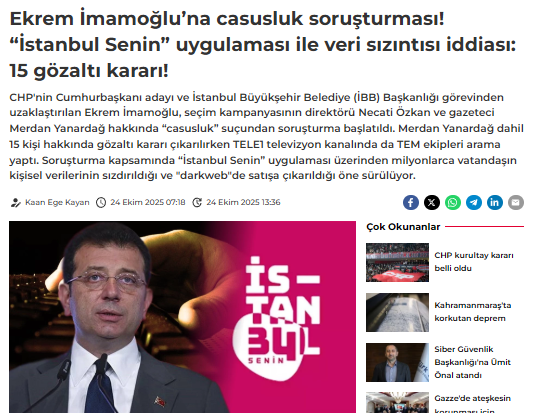 Medyalanlar's tweet image. -İBBden veri sızdırılınca:
SUÇ: Casusluk
SORUMLU: İBBnin EN başındaki oluyorsa;  

-Devletin sisteminden veri sızdırılınca:
SUÇ: ne?
SORUMLU: kim?

-Devletin Kozmik Odasını bizzat açıp Devlet sırlarını düşmana verince:
SUÇ: ne?
SORUMLU: kimdir?

#başdöndürücü #yokartık #nemelazım