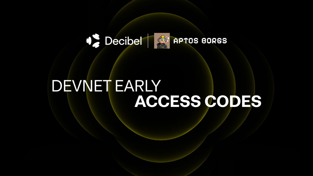 DecibelTrade's tweet image. We&apos;re giving away another 20 Devnet codes to the @APTOS_Borgs!!

The Aptos community is one of the strongest in the blockchain ecosystem, so we think it&apos;s only right to give ecosystem projects like the Borgs early access to Decibel.

Check their QT for more info!