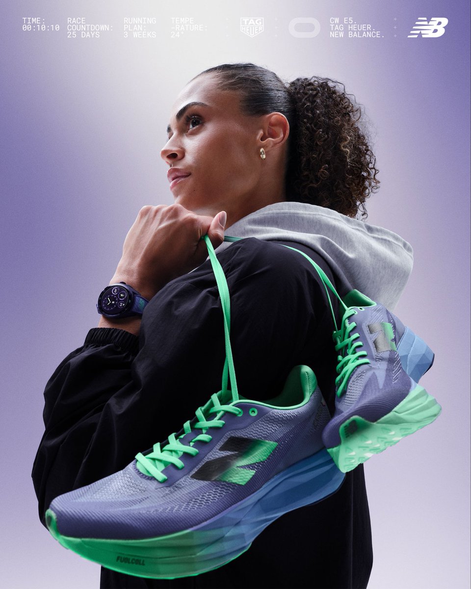 LVMH's tweet image. TAG Heuer and New Balance join forces to create the @TAGHeuer Connected Calibre E5 40MM x @newbalance Edition and the TAG Heuer x New Balance FuelCell SC Elite v5 running shoe, designed for those who train with intent and purpose.
 
Learn More: lvmh.com/en/news-lvmh/t…

#LVMH…
