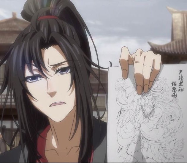 wei wuxian foi taxado de tantas coisas ruins levou culpa de coisas até mesmo depois de morto teve suas invenções roubadas foi invocado como um espírito maligno mas no final o que deixou ele puto da vida foi um desenho representando ele como uma figura feia