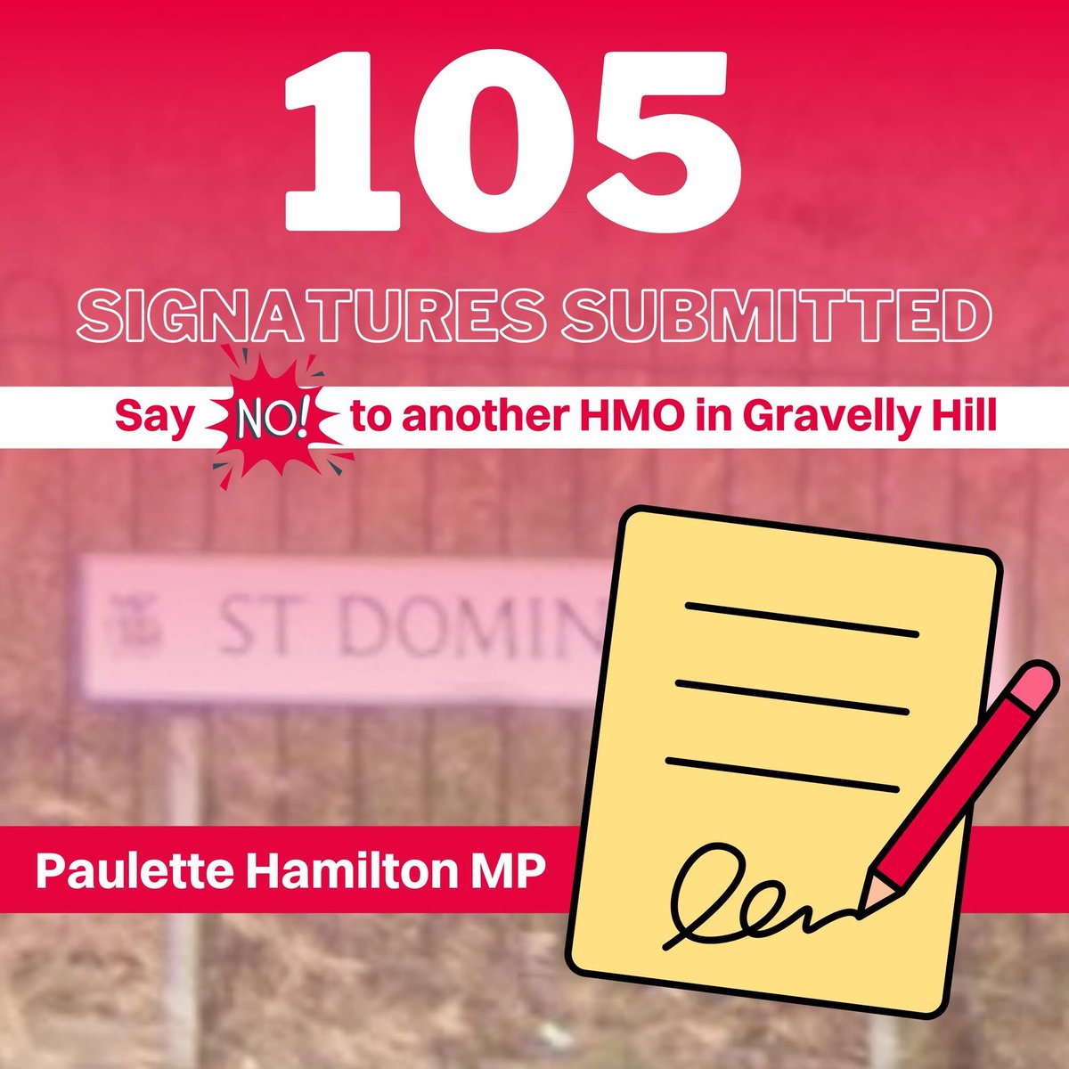 Paulette Hamilton MP (@paulettehamilto) on Twitter photo 🚨 UPDATE: I've formally submitted our objection to the 9-bed HMO in Gravelly Hill, along with a petition signed by 105 residents!
A huge thank you to everyone who supported the campaign.
You can still submit  your comment  here 👇🏿
eplanning.birmingham.gov.uk/Northgate/Plan… 🚨 UPDATE: I've formally submitted our objection to the 9-bed HMO in Gravelly Hill, along with a petition signed by 105 residents!
A huge thank you to everyone who supported the campaign.
You can still submit  your comment  here 👇🏿
eplanning.birmingham.gov.uk/Northgate/Plan…