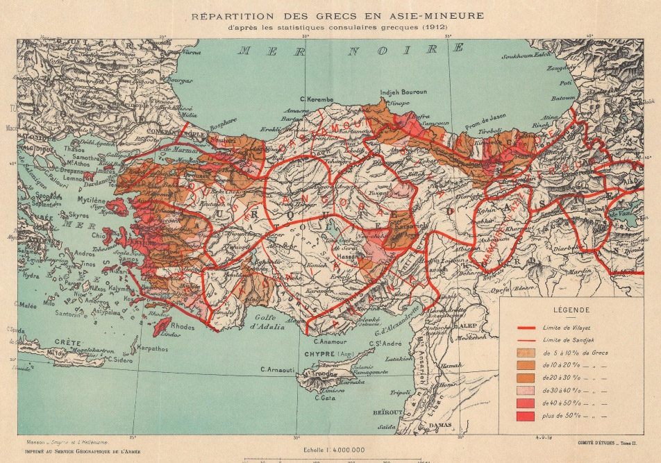 EdmapsCom's tweet image. A bit of history and a map: The Greek population of the Asia Minor (Anatolia, Turkey) at the beginning of the XXth century (a map proposed by the Geographical Division of the French Army, 1918)
#History #Historical #Demographic #map #Turkey #Ottoman #Empire #Greece #France #Paris