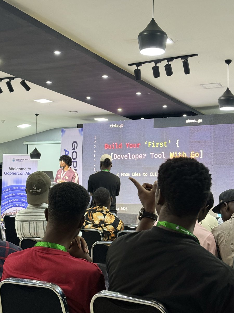 _ceceji's tweet image. Just wrapped up an amazing session at #GopherConAfrica2025 by @0X_anon_ “Build Your First Developer Tool with Go: From Idea to CLI in 30 Minutes” ⚙️💡
Loved seeing how simple and powerful #Golang can be for building real-world dev tools!
#GoLang #DevTools #GoCommunity