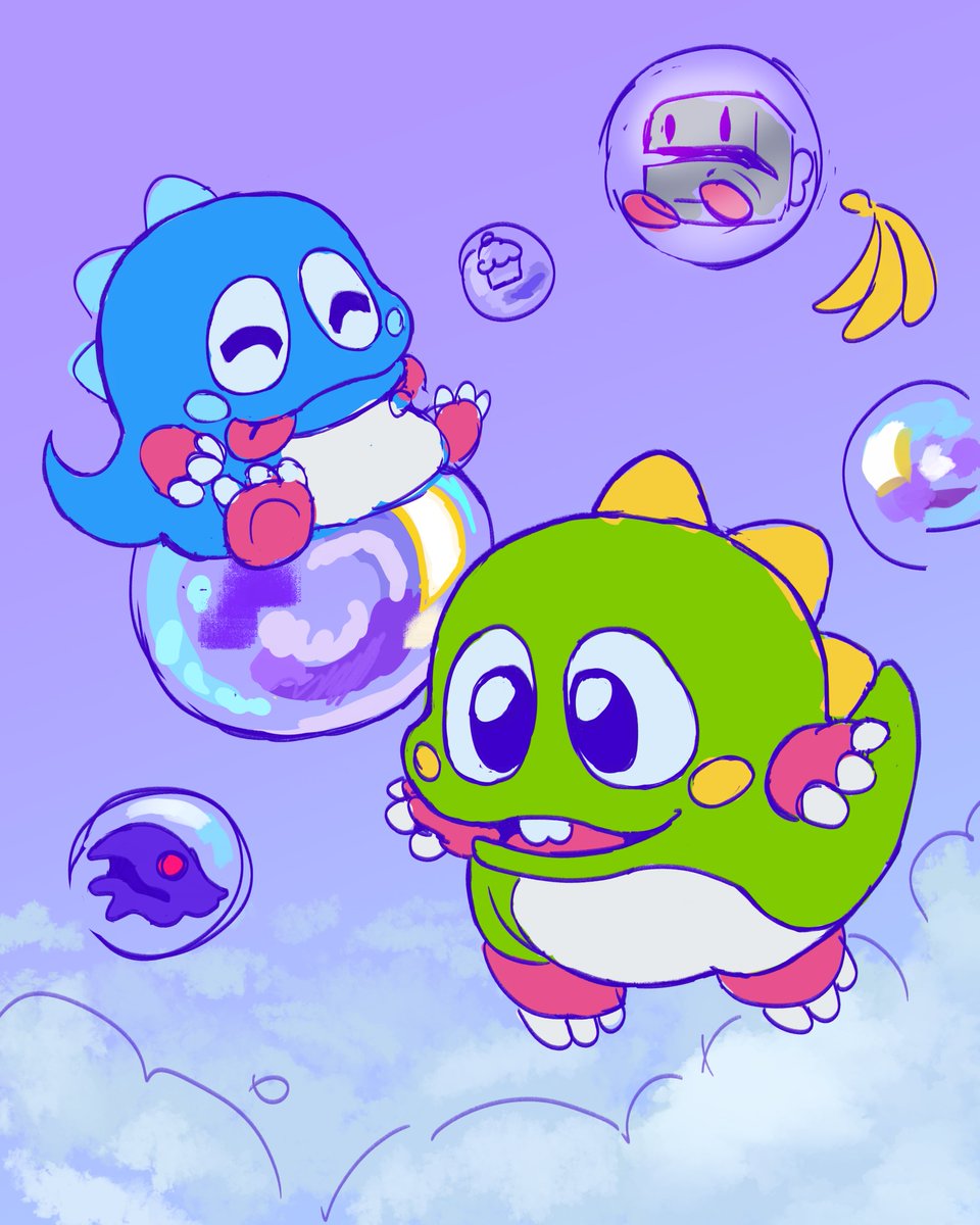 grimxiiu's tweet photo. Bubble Bobble 💚💙 https://t.co/6DnFfL4coF