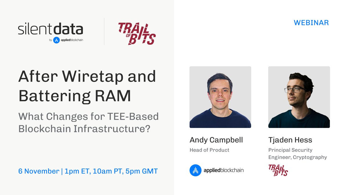 AppBlockchain's tweet image. New research on Intel TDX/SGX and AMD SEV-SNP raises important questions for the future of TEEs in blockchain and confidential computing. 

Join Andy Campbell &amp;amp; Tjaden Hess for a webinar as they discuss these findings.

Secure your live spot → tinyurl.com/bdfkkwhw
