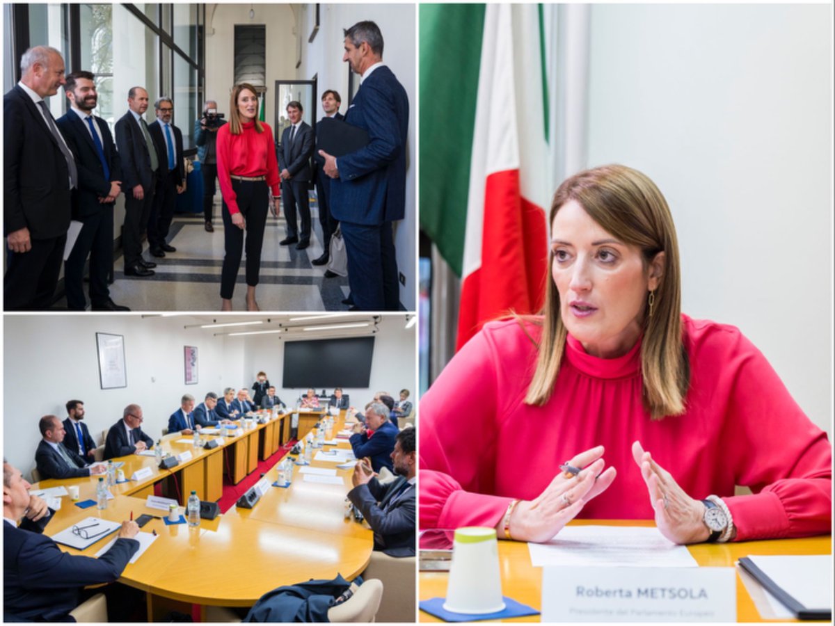 EP_President's tweet image. Con i rappresentanti delle imprese italiane, anche dei settori agricolo e finanziario, a Milano.
Il Parlamento europeo lavora per un’Europa più semplice, più digitale, più forte dal punto di vista industriale ed energetico.
Vogliamo imprese solide, capaci di crescere, con le…