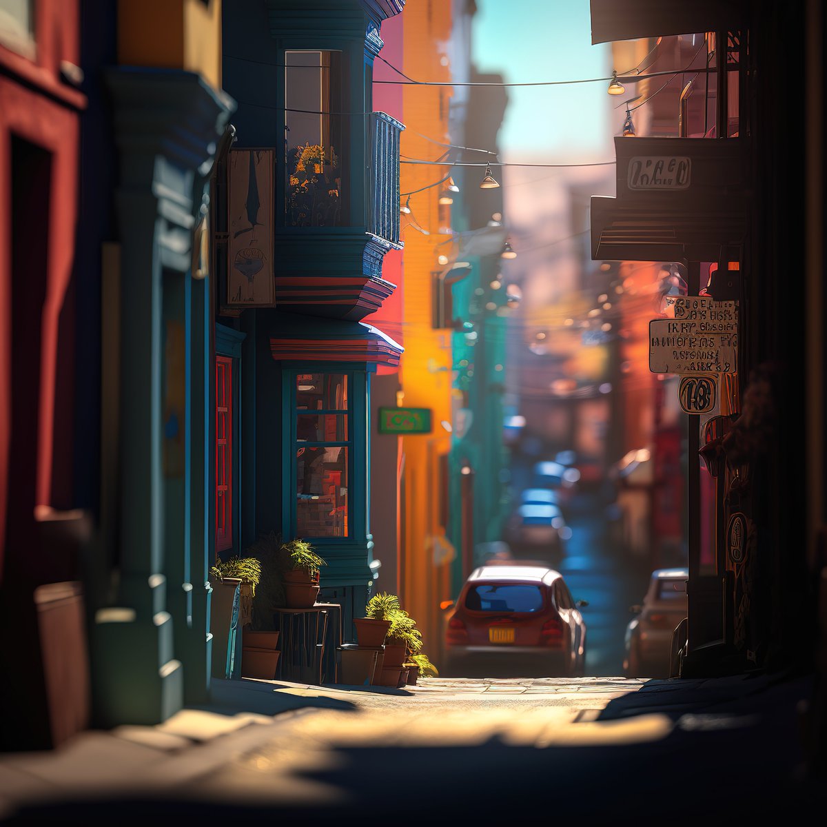 NoBanksNearby's tweet image. 8:47 AM. Sunlight bursts into this narrow street, igniting terracotta and teal facades. Feel that crisp air, see how shadows dance across the cobblestones? This isn&apos;t just a minute; it&apos;s the vibrant pulse of a day awakening, waiting for you to truly see it.

#ProgrammableArt…