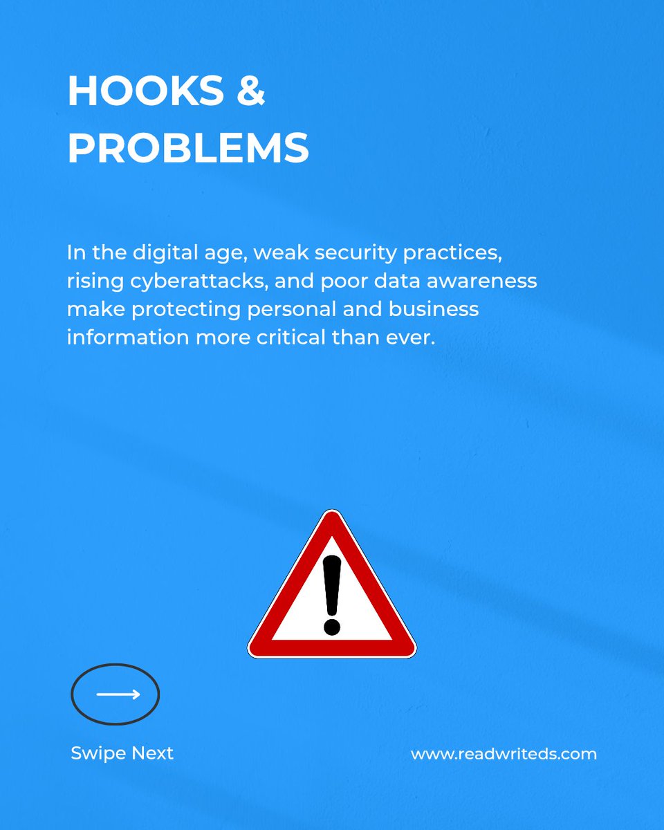 ReadWriteDS's tweet photo. In today’s digital age, cyber threats are growing faster than ever. From data breaches to phishing scams, one weak link could cost your business millions.
Here’s how you stay secure:👇🏾
#DataSecurity #CyberSecurity #DataProtection #ReadWriteDataSolutions https://t.co/ecGHW8SMq0
