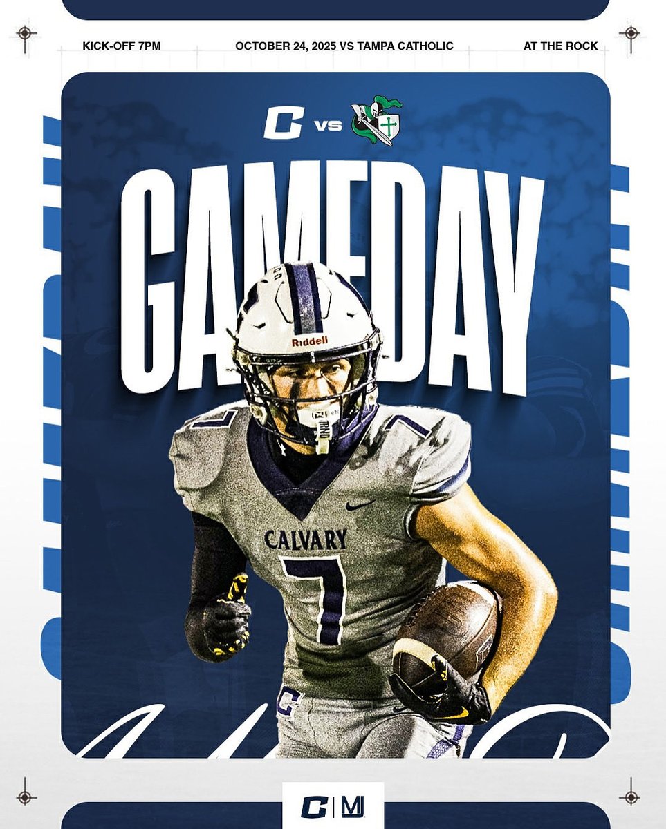 #GAMEDAY at #TheRock! Tonight’s a big one — the district championship, our final regular season home game and homecoming all in one. Let’s pack the stands, bring the energy, and back our Warriors every snap!
⏰ 7:00pm
🏈 Tampa Catholic
📍The Rock
#WeAreWarriors #GRIT #homecoming