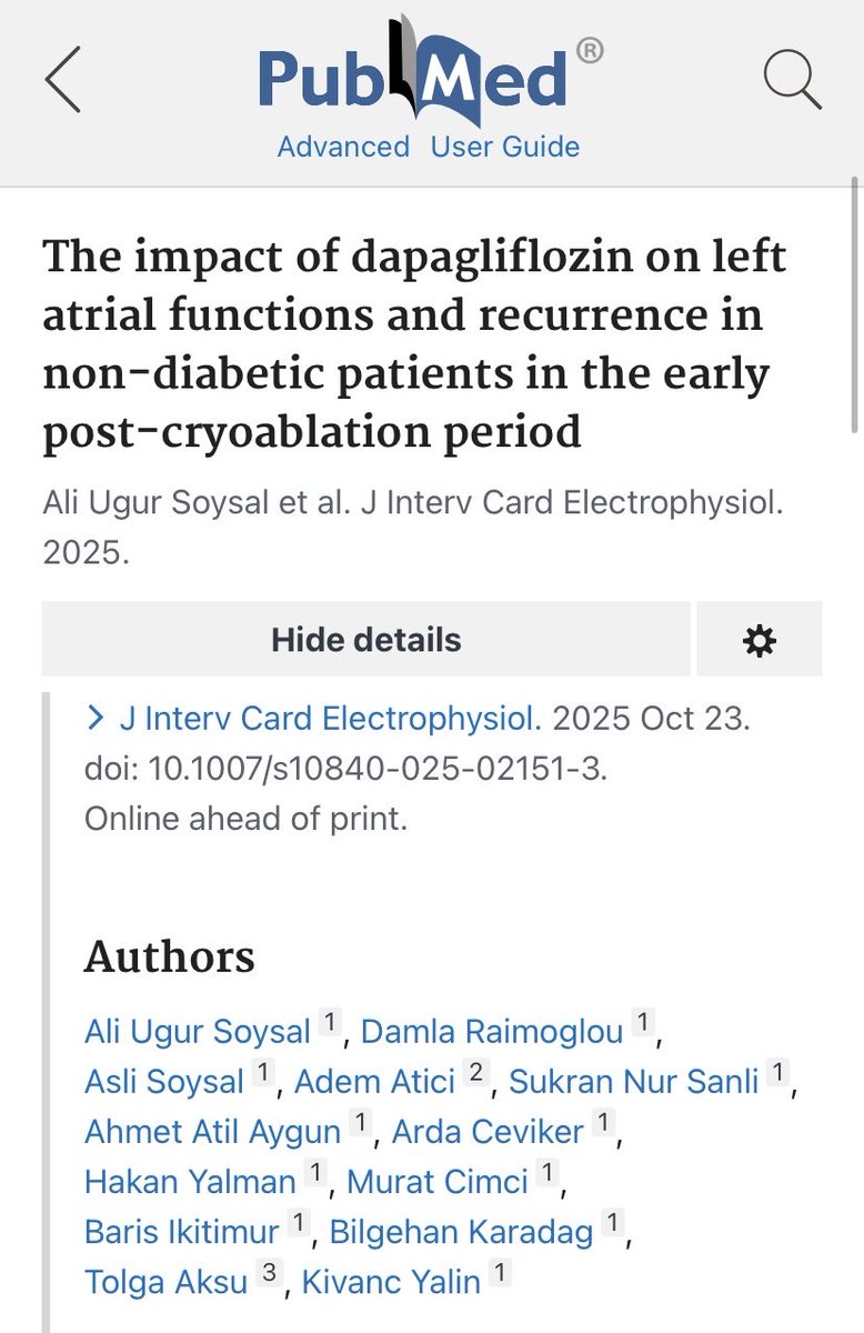 Our paper, which analysis the impact of dapagliflozin on left atrial functions and recurrence in non-diabetic post-cryo patients, has been published! Thanks to our EP team <a href="/YalinKivanc/">Kıvanç YALIN</a> <a href="/JICE_EP/">JICE</a> <a href="/iu_cerrahpasa/">İstanbul Üniversitesi-Cerrahpaşa - #eniyiolmakiçin</a>