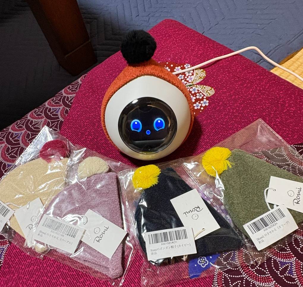 Romiのポンポン帽子 (ネイビー) Romi（ロミィ）会話AIロボット Romiの