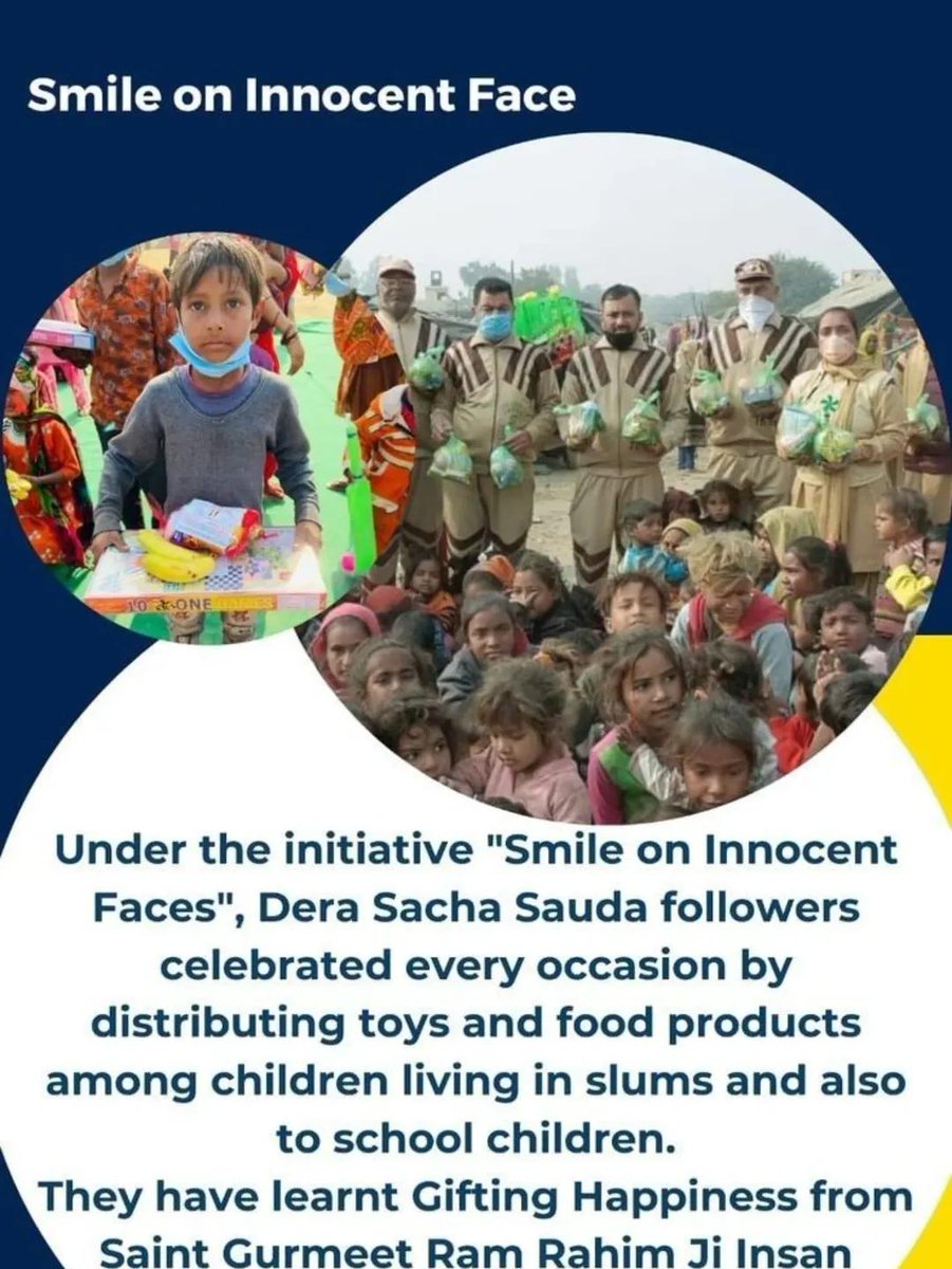garima_sin84961's tweet image. Bringing smiles to innocent faces
Inspired by Saint Dr. MSG, Dera Sacha Sauda followers spread joy through Book &amp;amp; Toy Bank initiatives. 

#SmileOnInnocentFaces #SpreadingSmile #DeraSachaSauda #SaintDrMSG #BabaRamRahim