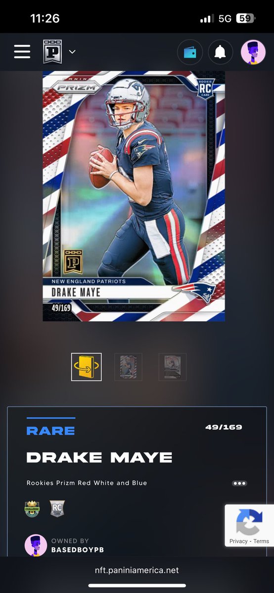 RdyPlayer0ne's tweet photo. I guess with Drake maye on the up and up I should hang onto these. @PaniniAmerica #paniniblockchain https://t.co/tOEFCejyM4