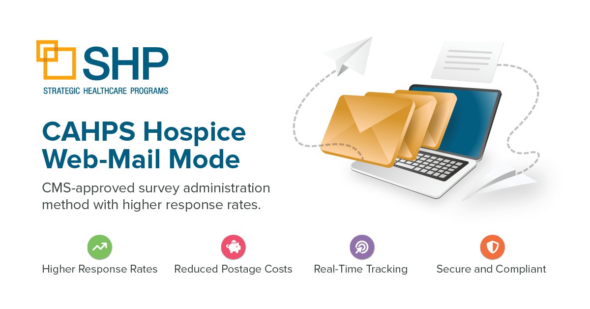 SHPdata's tweet photo. BIG NEWS: CAHPS Hospice Web-Mail Mode is Now Offered by SHP!

✅ Anticipated Higher response rates
 ✅ Faster completion &amp; reduced postage costs
 ✅ Real-time response tracking
 ✅ Greater convenience for caregivers

Schedule your consultation today: https://t.co/3fSXp3XQgB https://t.co/Bshykwc5lV
