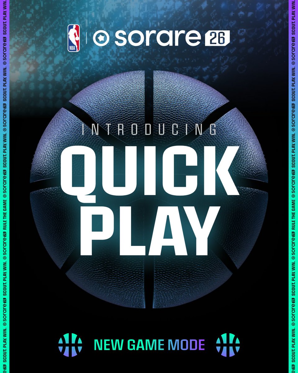 SorareUS's tweet image. Start with 1 card. Hit your target. Keep the streak alive.🏀

Introducing Quick Play: a new, fast-paced, and simpler way to play Sorare NBA.

No lineup building. No XP, MVP, or bonuses. Just your cards, your instincts, and the chase for rewards.

Let’s break it down 👇🧵