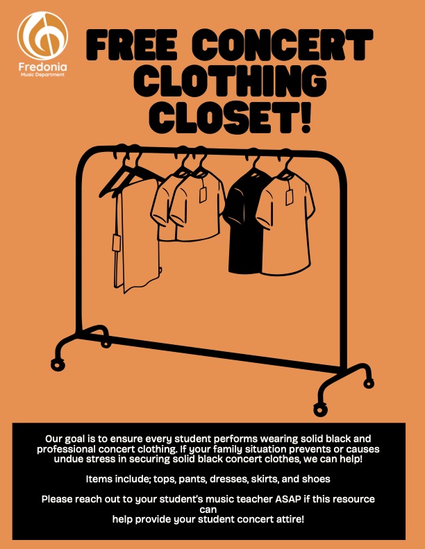 FCSD_Music's tweet image. Our goal is to ensure every student has music for their concerts in MS and HS. 

If your family situation prevents or causes undue stress in securing concert clothes, we can help!

Items include; tops, pants, dresses, skirts, and shoes

Please reach out a music teacher.