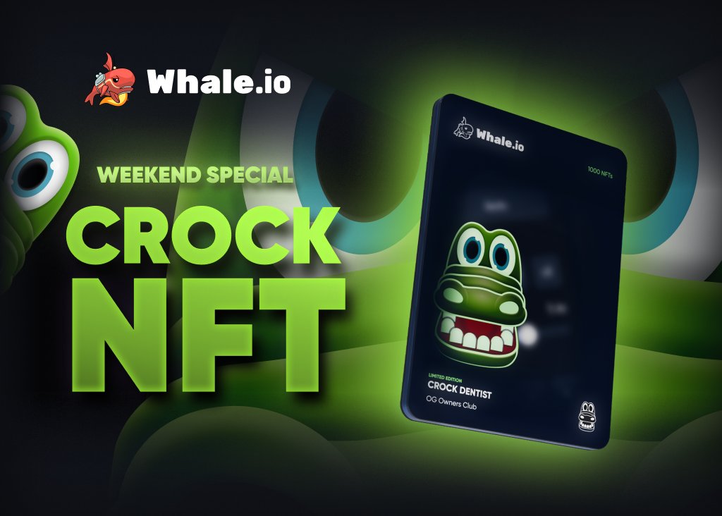 Crock NFT Weekend Special: price frozen at 300 USDT. Mint now on Whale.io before it's gone.

Every spin. Every bet. Every round you play feeds the airdrop pool. Hold a Crock NFT and earn automatic $WHALE airdrops straight to your wallet. 

More NFTs = bigger share