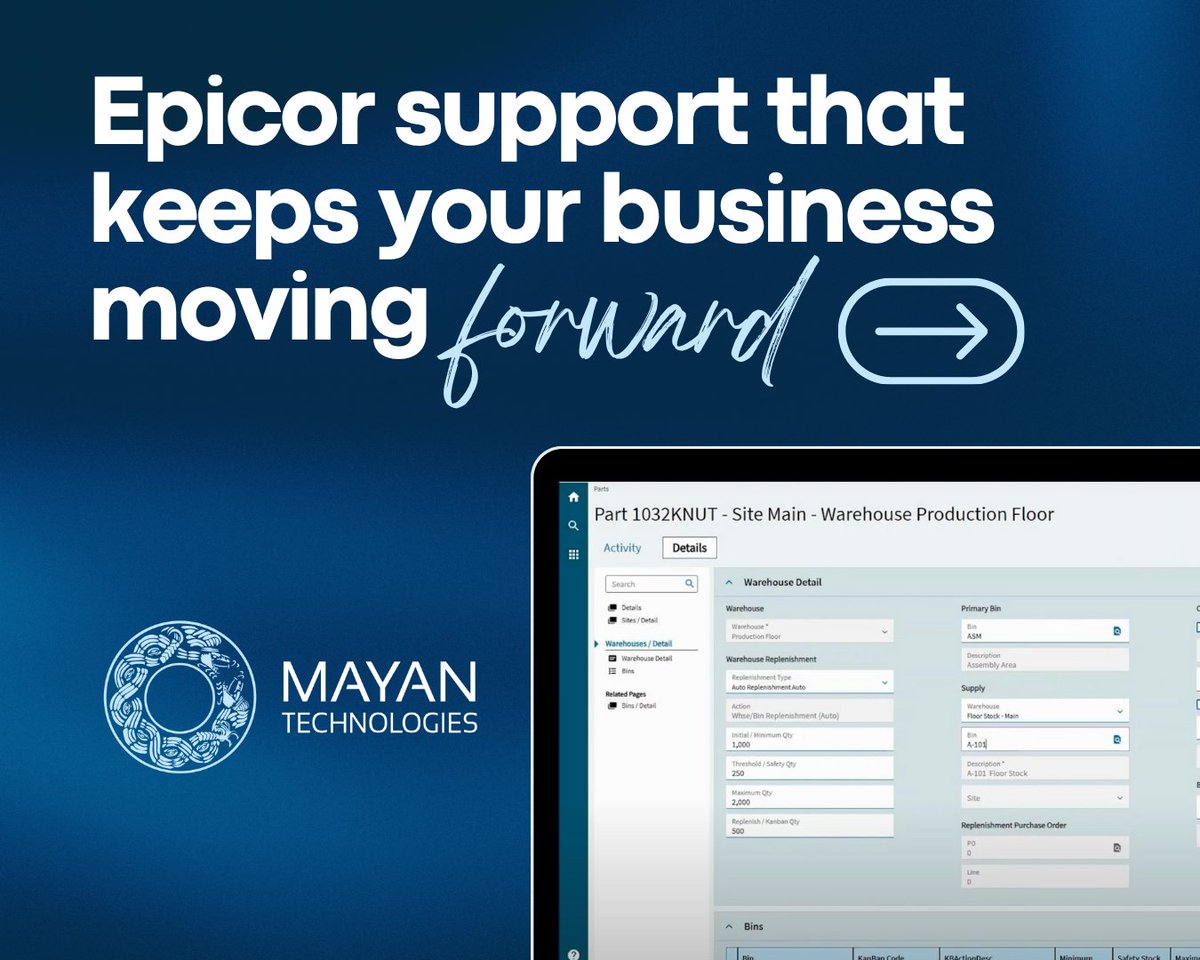 mayantechs's tweet image. ERP challenges don’t wait, and neither do we. ⚙️ Our Epicor consulting services deliver proactive support and real results.
Learn more: mayantechs.com/epicor
#MayanTechs #EpicorConsulting #ERPExperts #EpicorERP