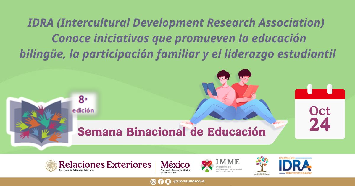 🎓En el marco de la Semana Binacional de Educación 2025, compartimos la serie elaborada en colaboración con agencia aliada <a href="/IDRAedu/">IDRA</a>, que aborda temas relacionados con la educación bilingüe, oportunidades académicas y movilidad educativa.

🔗 bit.ly/4njmVUI

#SBE2025