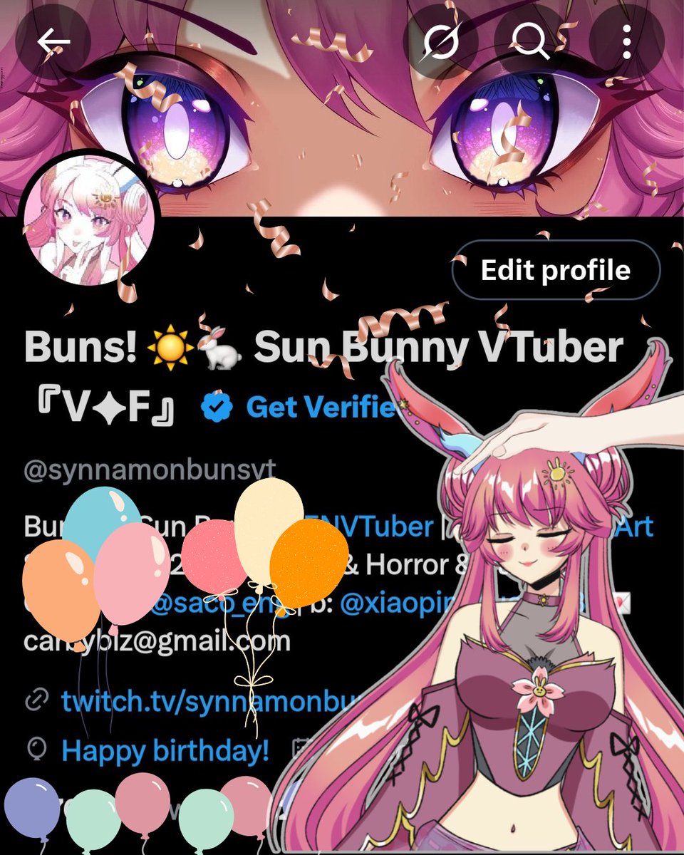 synnamonbunsvt's tweet photo. Didn't get my balloons for the second year in a row... ☹️

So I guess I'll put my own up. Here's to another year around the sun~ https://t.co/z8w08QbJUH