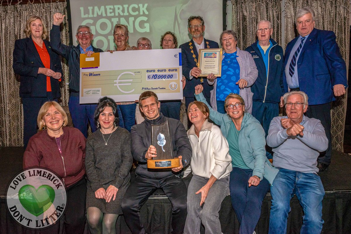 ilovelimerick's tweet photo. PHOTOS Kilmallock announced as overall winners at Limerick Going for Gold Awards 2025 👏🫶💚
Full gallery and video on https://t.co/zCnH2MM1Ty @MrBinman
#limerick #lovelimerick #ilovelimerick #limerickandproud #limerickcity #limerickcounty #goingforgold #tidytowns2025 https://t.co/sBijTi3KGj