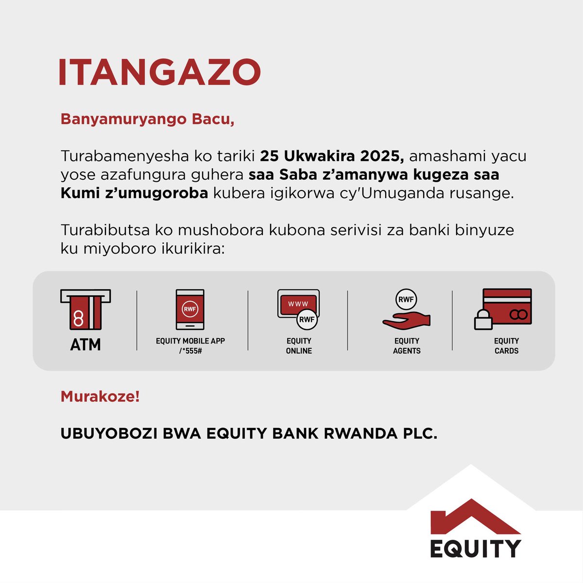 NOTICE | ITANGAZO
