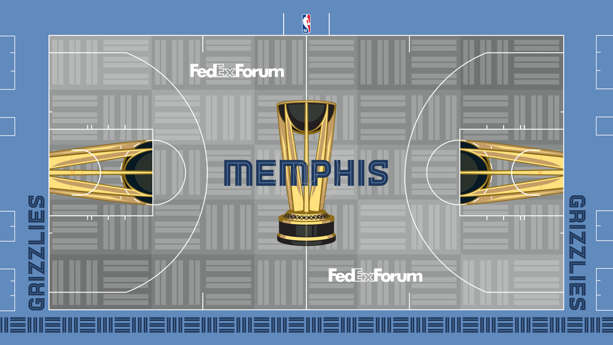 The <a href="/memgrizz/">Memphis Grizzlies</a> new court for the Emirates NBA Cup