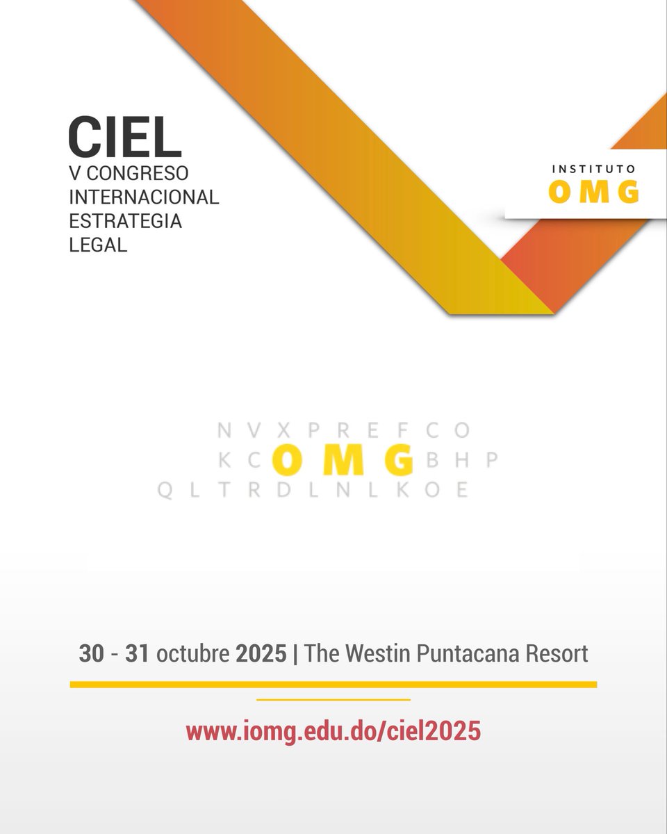 Nos complace anunciar que #CIEL2025 cuenta con la colaboración de <a href="/OMG_Strategy/">OMG</a>. ¡Gracias por apoyar la transformación de la estrategia legal a través del cumplimiento empresarial y la innovación tecnológica!

#CIEL #EstrategiaLegal #InstitutoOMG #IOMG