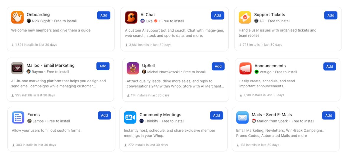 EXM7777's tweet image. if you're running an agency and want to make an extra $3k/month, do this:
stop giving everything away for free and start packaging services into paid tiers using Whop apps
here's what most agencies miss:
you're already onboarding clients, providing support, sending updates,…